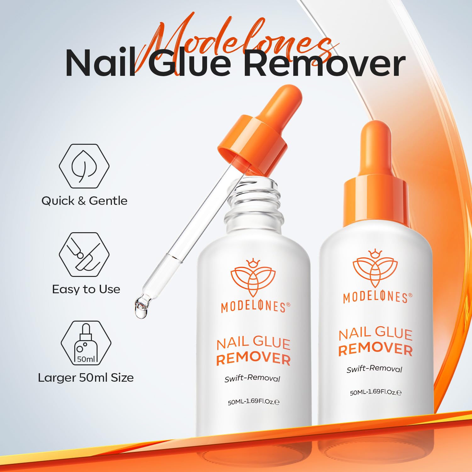 Modelones nail glue remover packaging with wooden stick