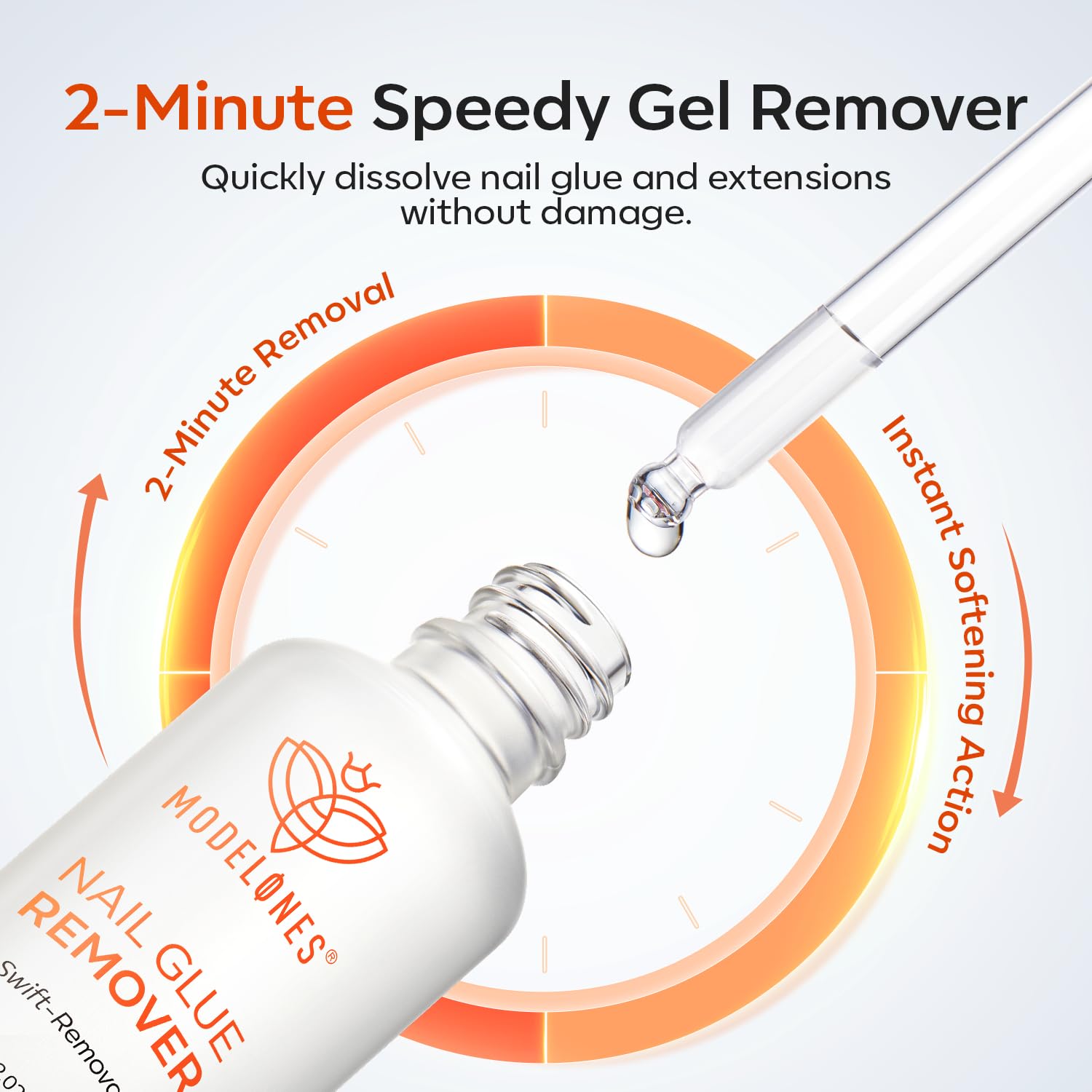 Close up of Modelones nail glue remover label
