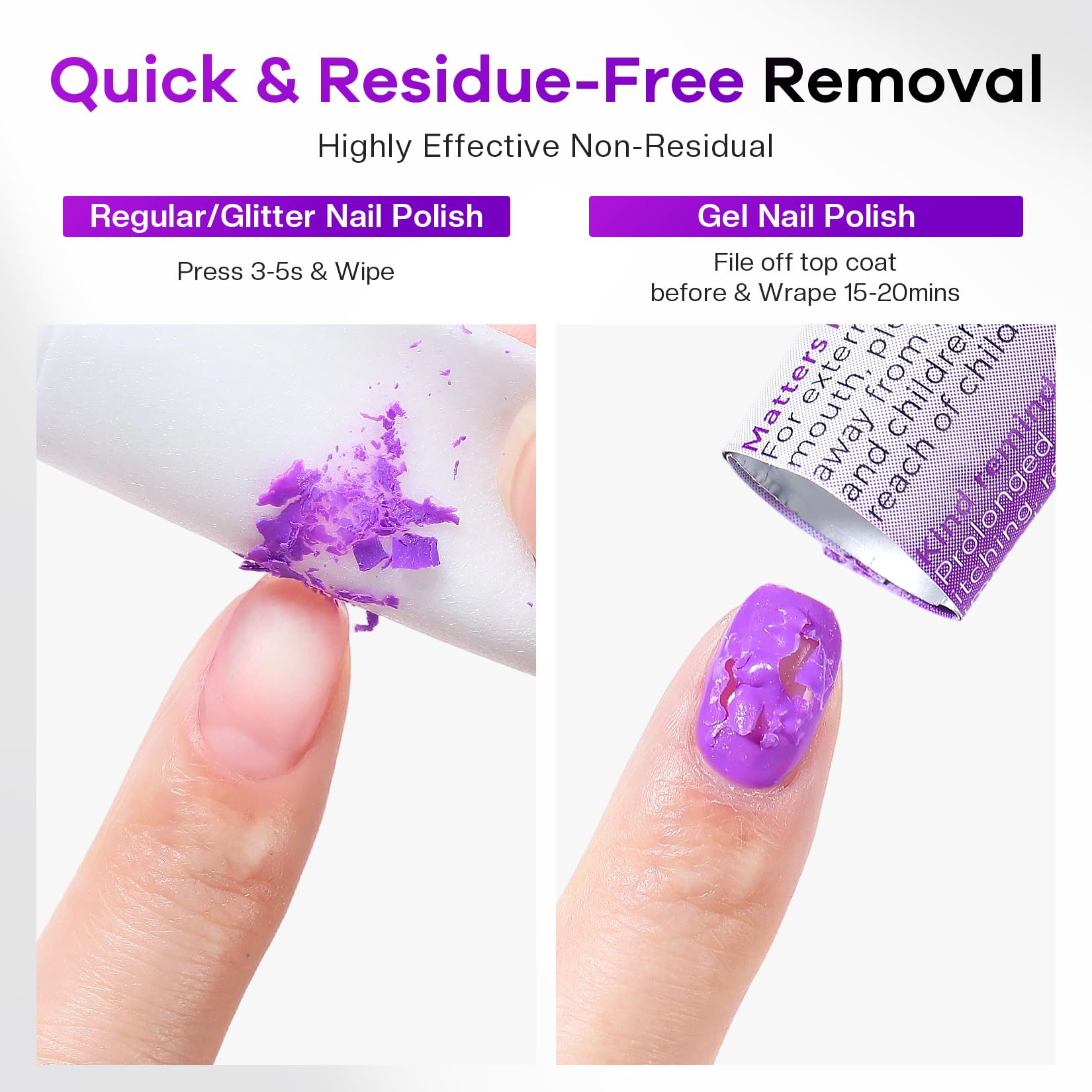 Individually wrapped Glamonade nail polish remover wipes