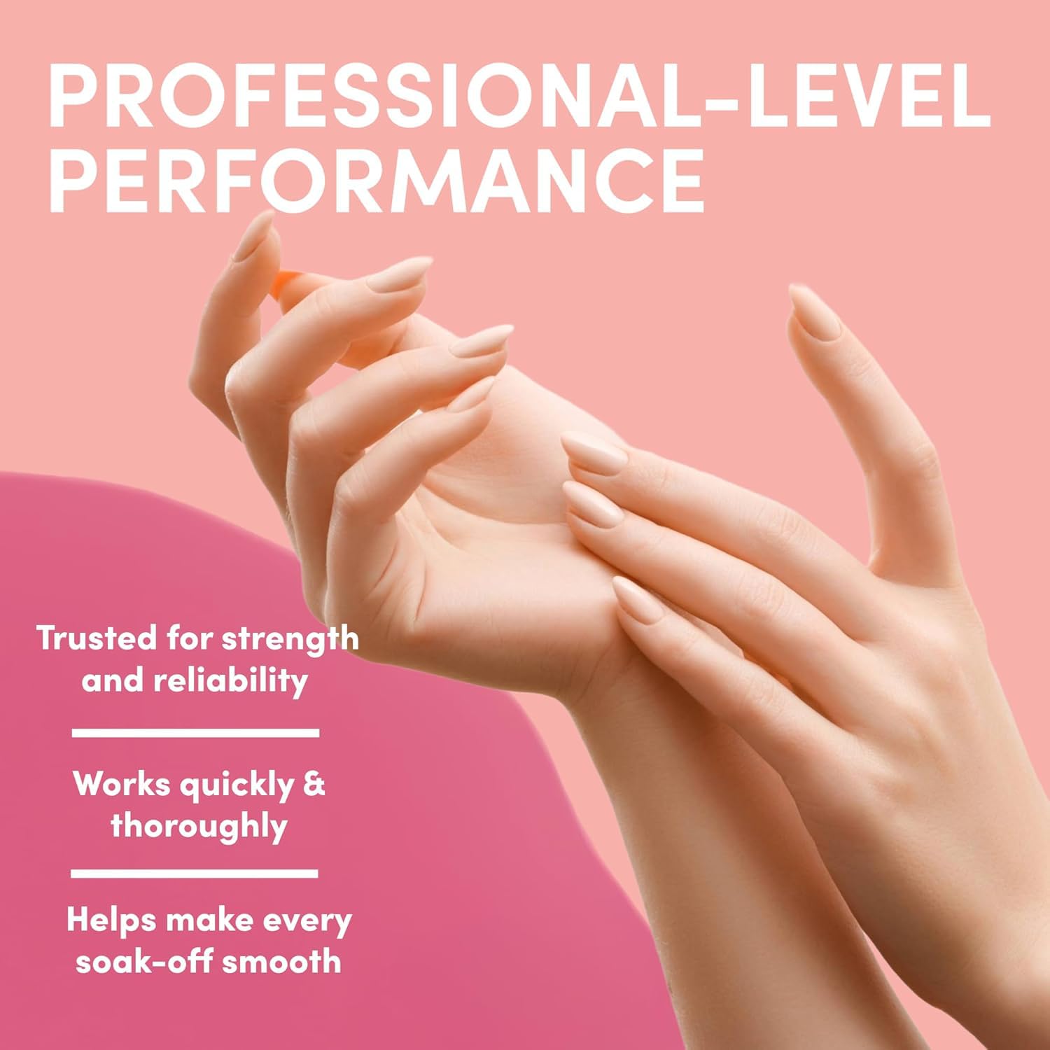 Salon grade acetone liquid remover back label showing product features