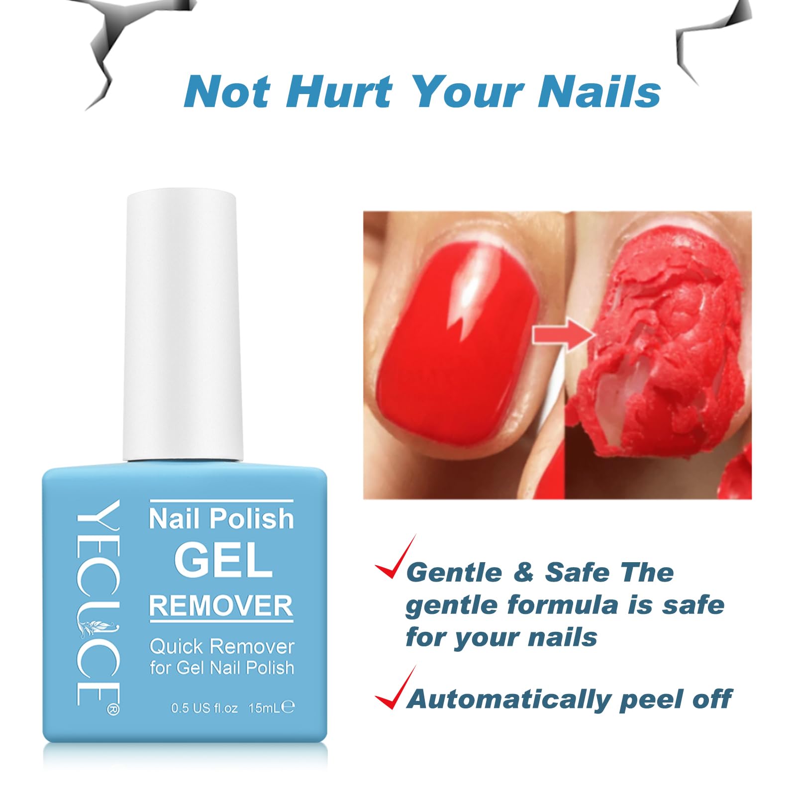 No foil gel polish remover kit highlighting the step by step application process