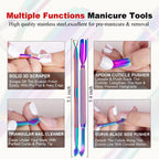 Louinstic gel nail remover bottle next to application tools