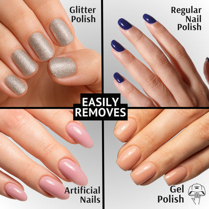 Pronto gel and acrylic nail remover packaging displaying product details