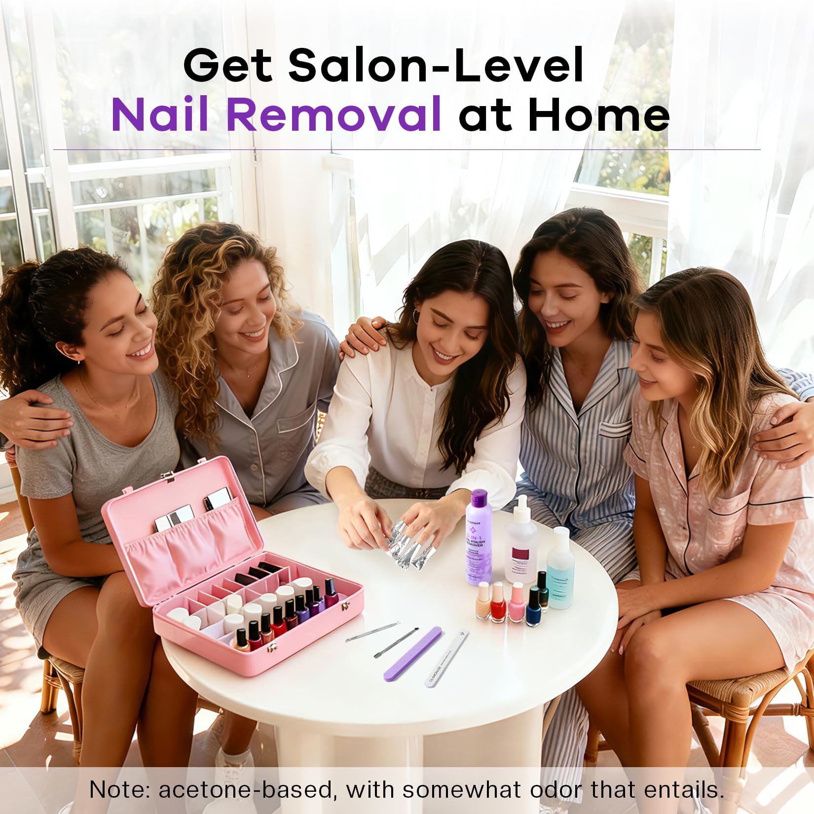 Healthy moisturized fingernails after using Glamonade grape scent professional soak off gel remover