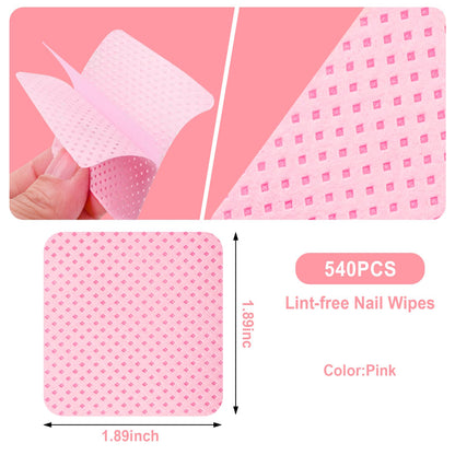 Absorbent lint free wipes being used with acetone for gel polish removal