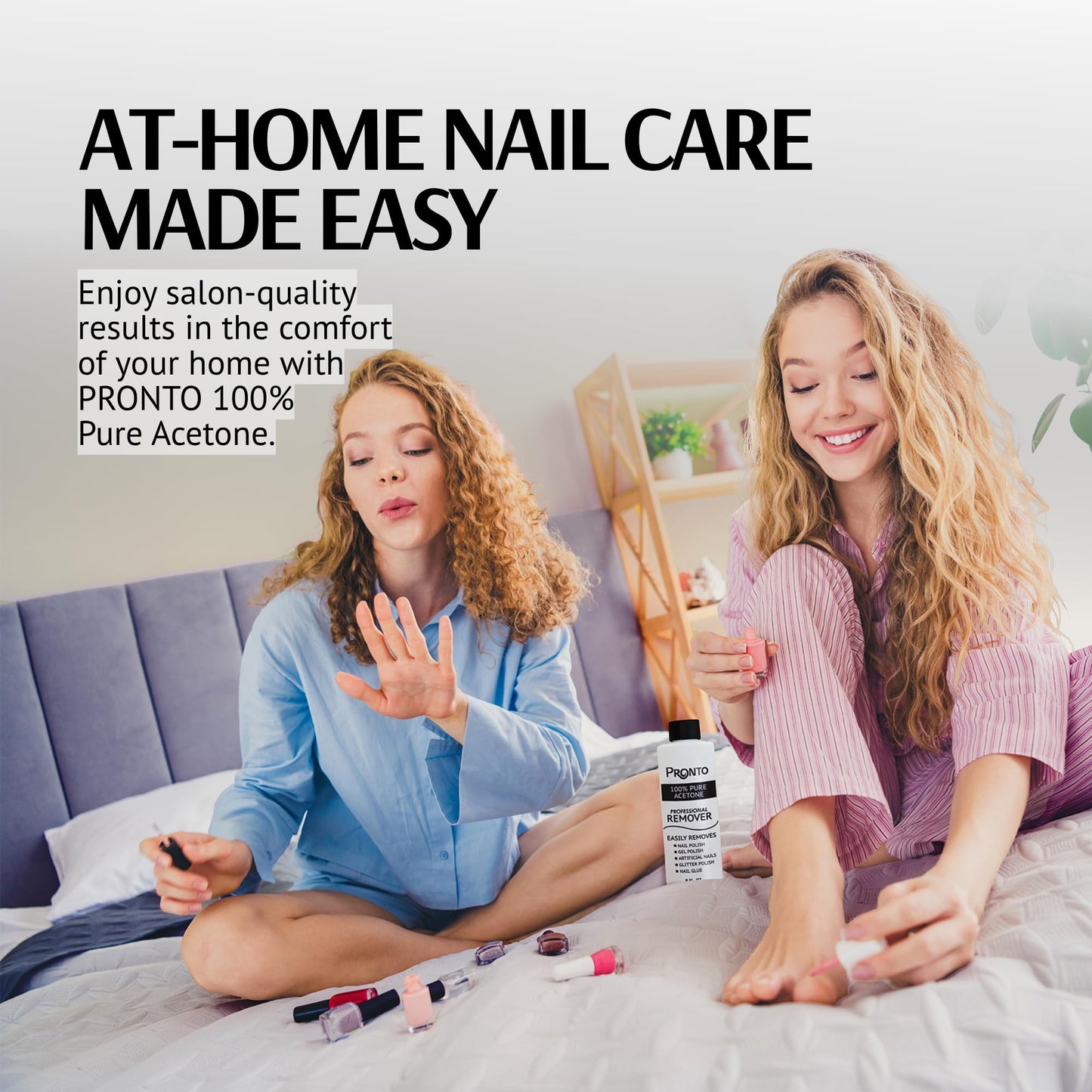 Imported Pronto nail polish remover bottle highlighting zero residue formula