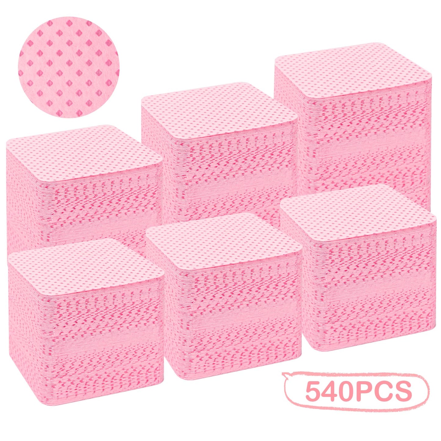 Premium non fraying pink cosmetic wipes displayed for professional salon use