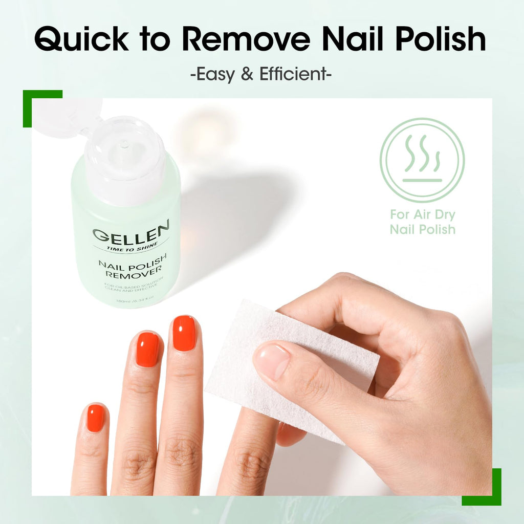 Gellen 6.09 fluid ounce nail polish remover bottle close up