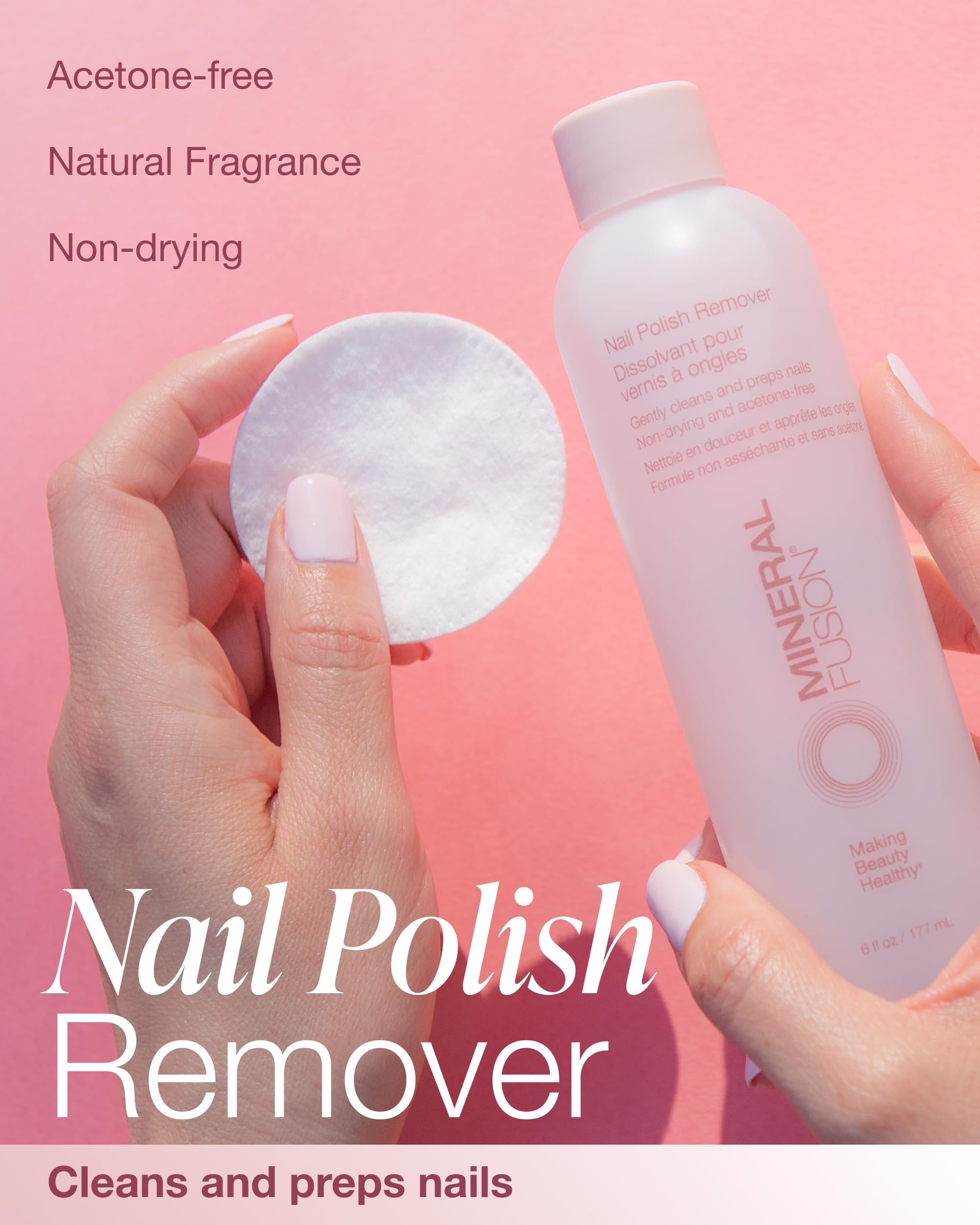Mineral Fusion gentle liquid nail paint remover close up packaging