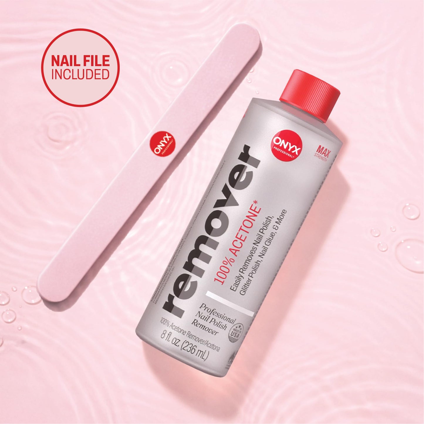 Professional nail care kit with acetone and nail file