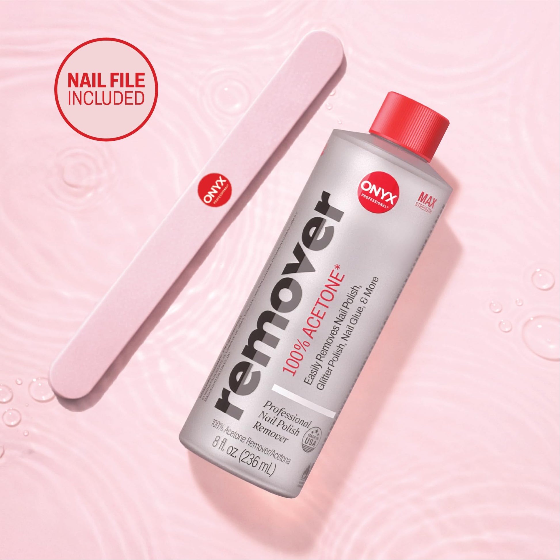 Professional nail care kit with acetone and nail file