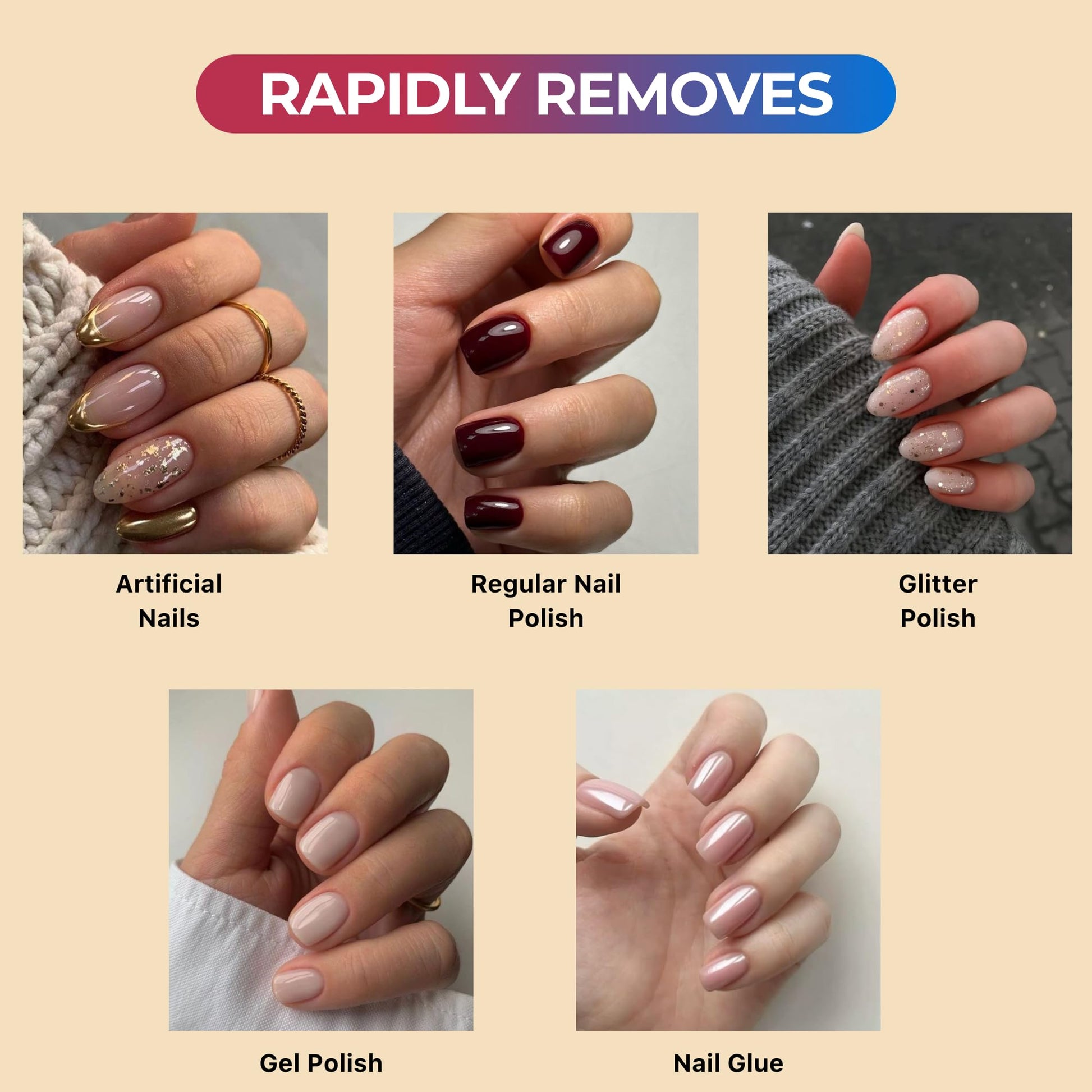Professional liquid solvent for removing acrylic and gel manicures