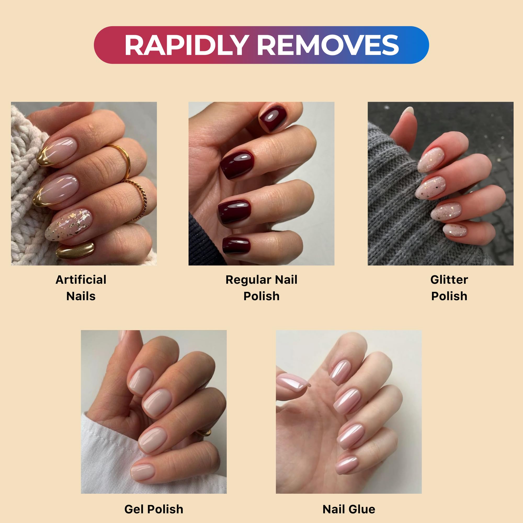 Professional liquid solvent for removing acrylic and gel manicures