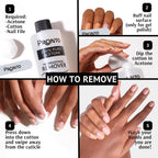 Pronto acetone bottle displayed with cotton balls for nail removal routine