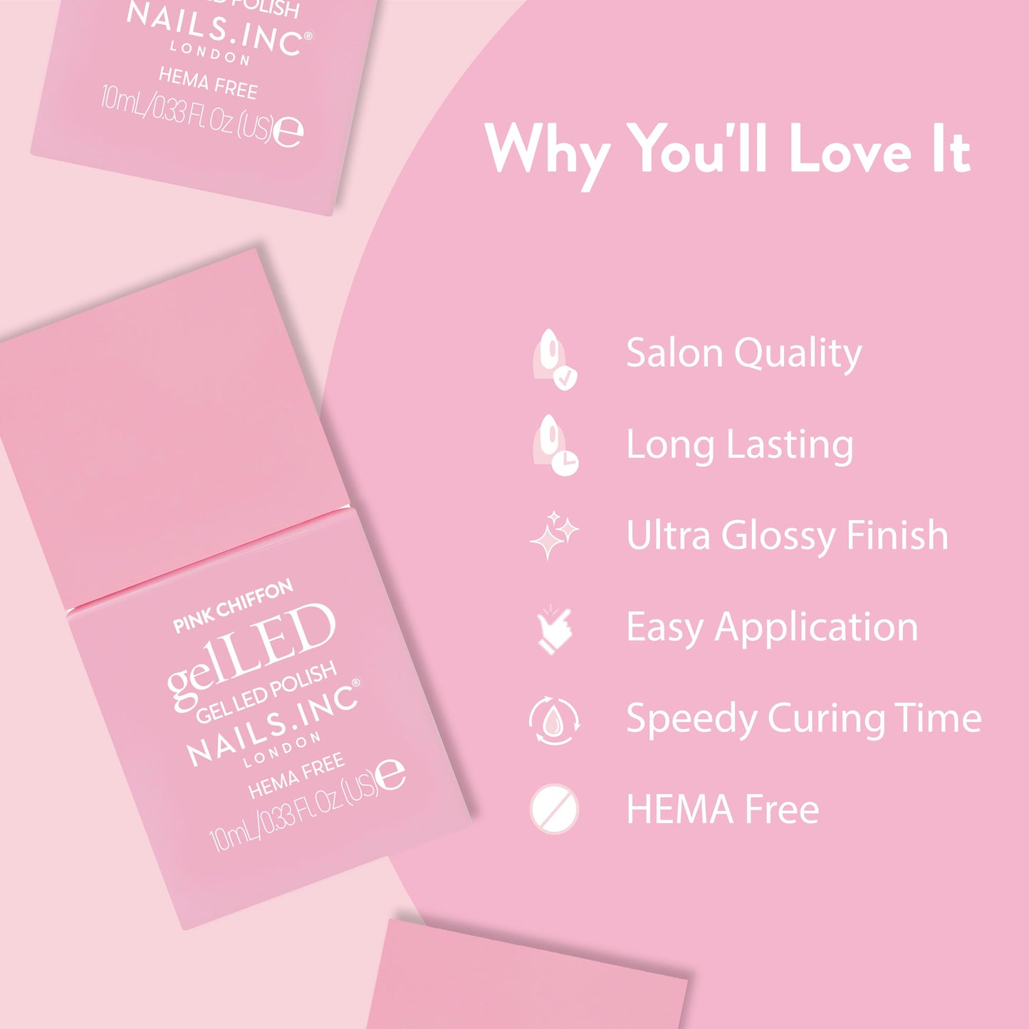 Nails Inc GelLED kit tools and base coat application