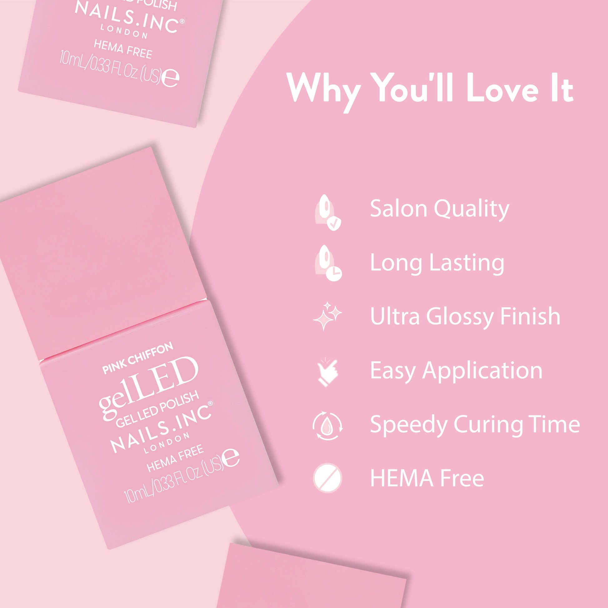 Nails Inc GelLED kit tools and base coat application