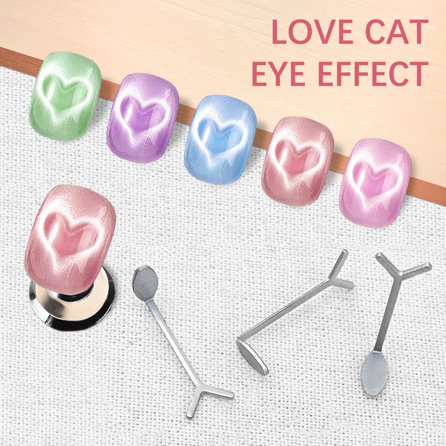 Three piece magnetic nail art set in retail packaging