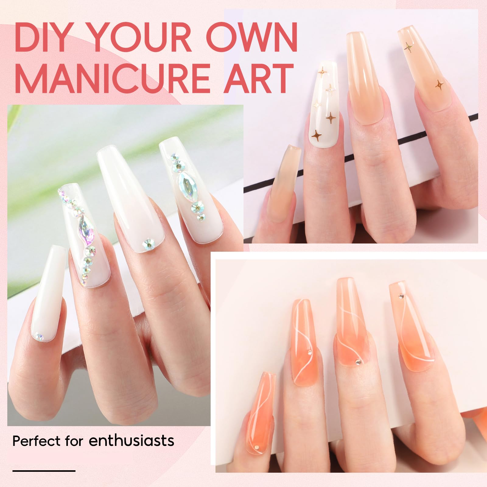 Peacecolor poly nail gel starter kit with lamp and brushes