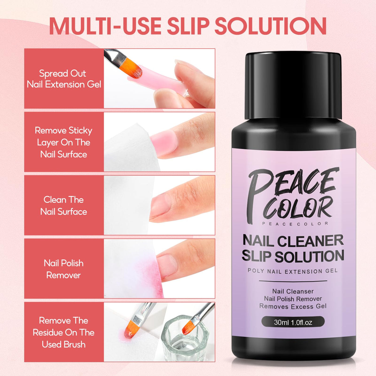 Finished professional poly gel nail art manicure example