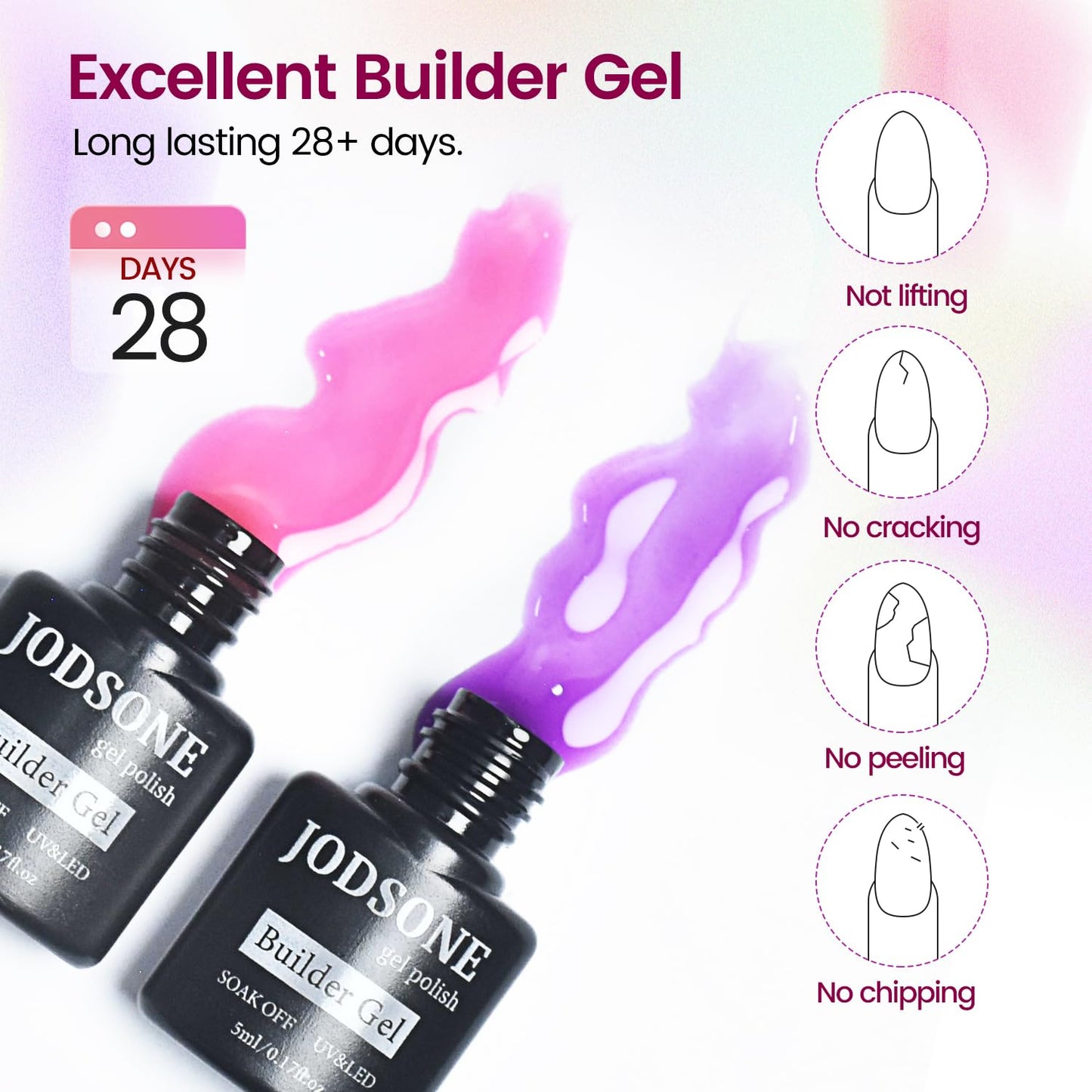 Application process of Jodsone builder gel on natural nails