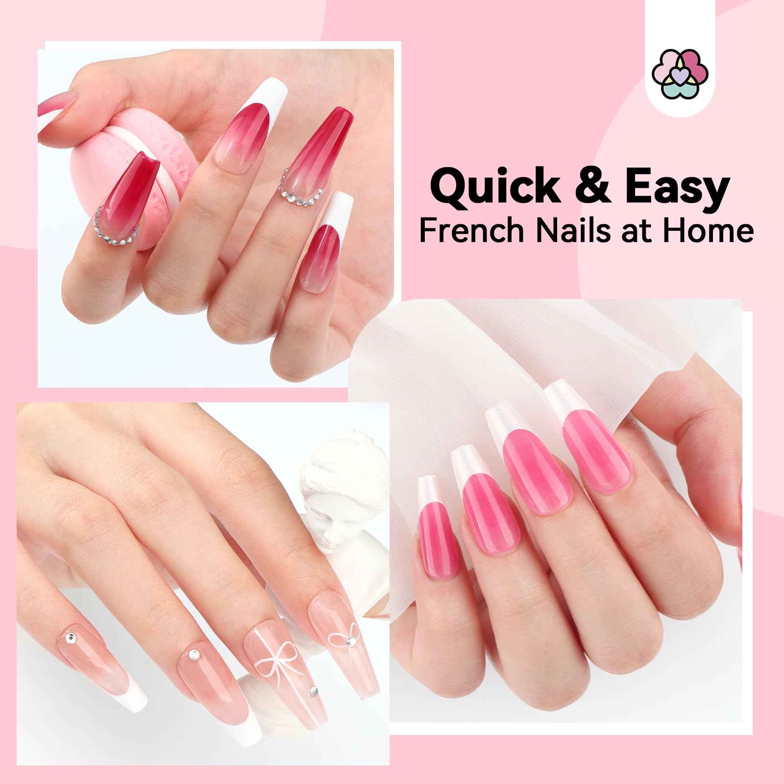 French tip guide stickers for precise nail art