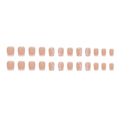 Full set of 24 pieces S.A.V.I French tip coffin nails
