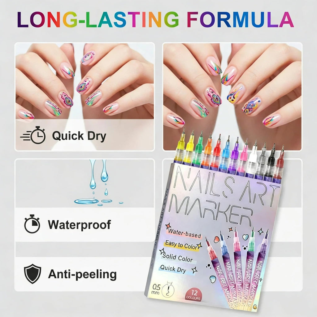 Close-up of the 0.5 millimeter fine tip on a nail art pen