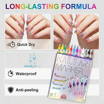 Close up of 0.5mm fine tip nail art marker pen