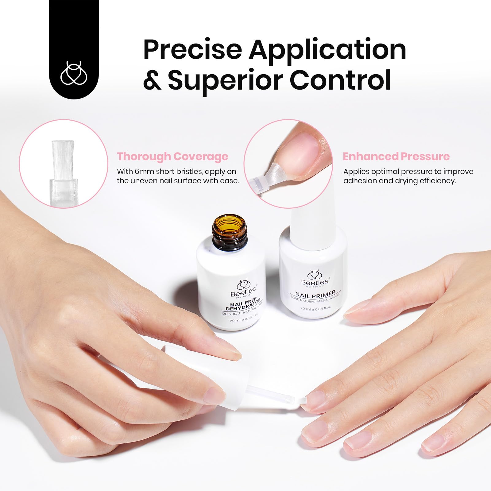 Hema-free nail dehydrator and primer set for acrylic and gel nails