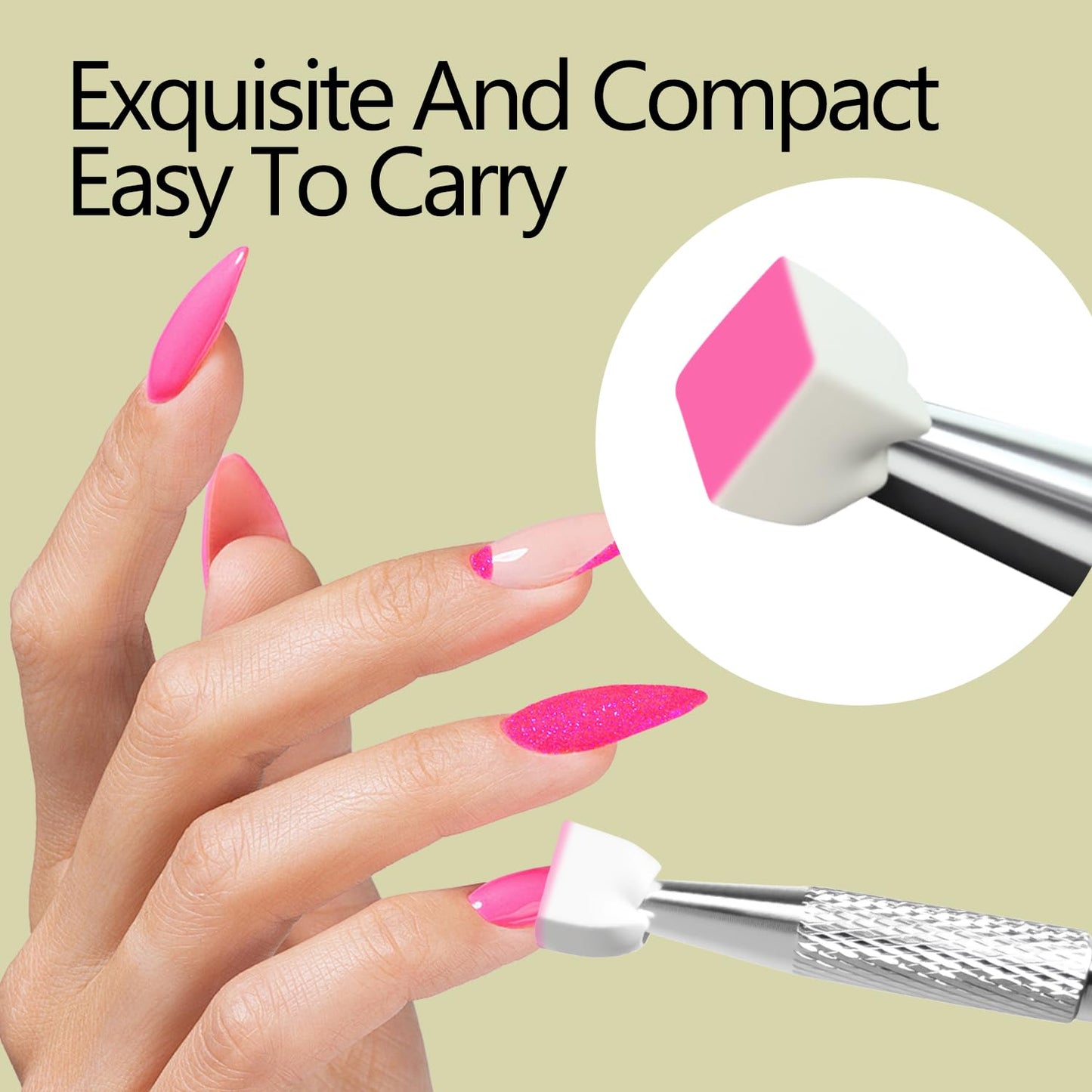 Nail art technician using a grabbing pen for precise application