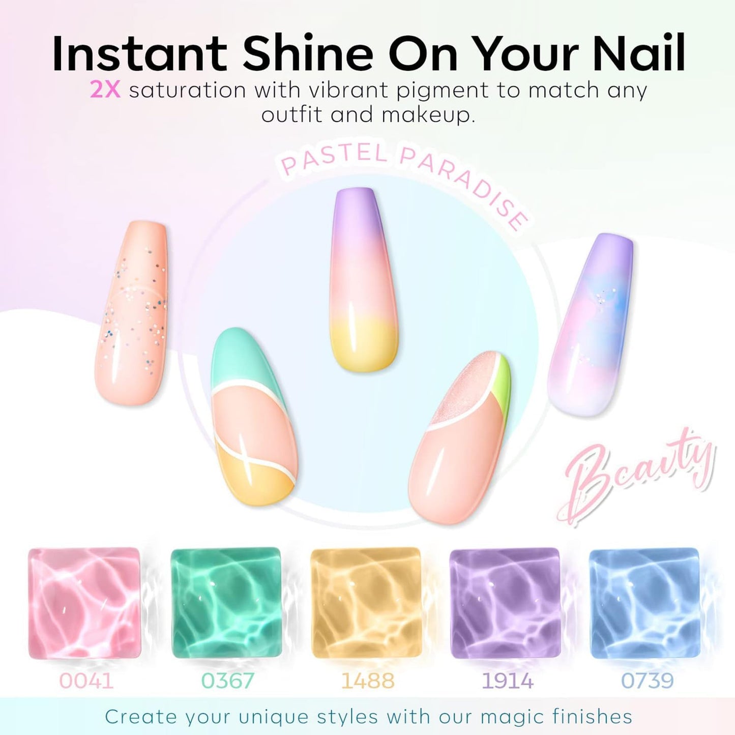 Hand model showing professional manicure using Modelones gel polish set