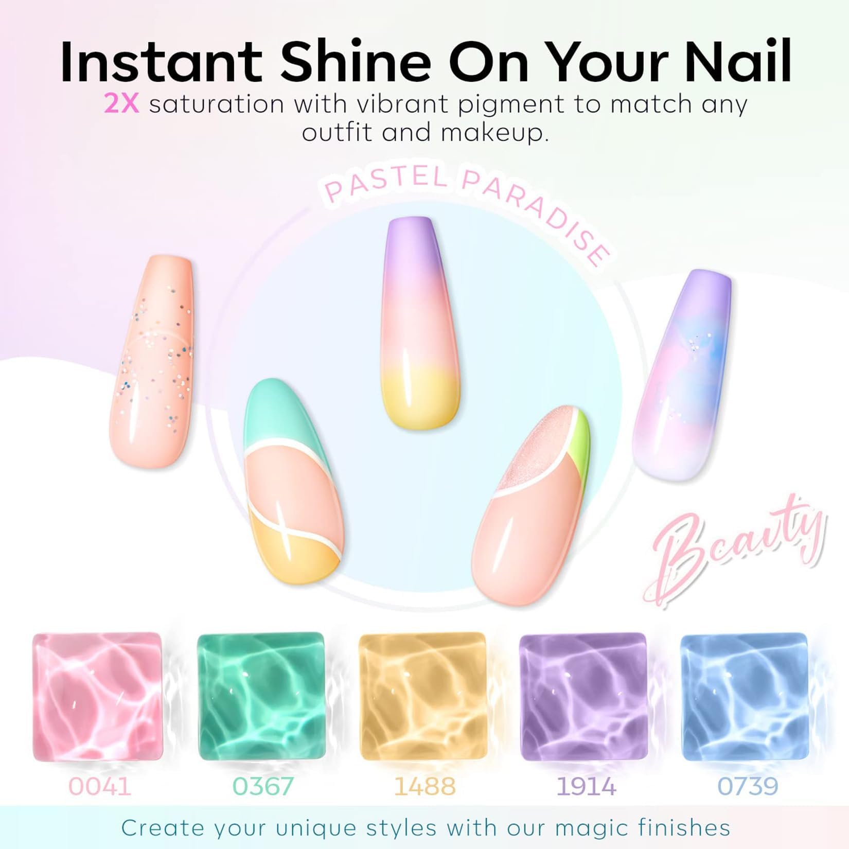 Hand model showing professional manicure using Modelones gel polish set