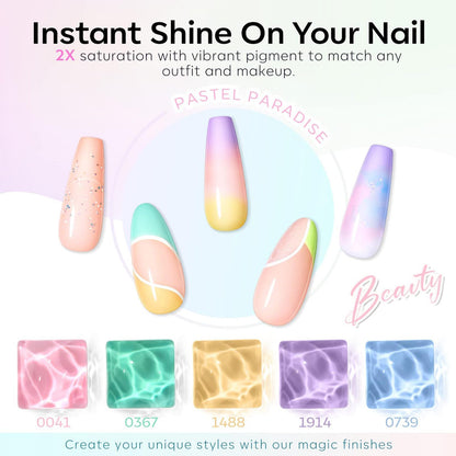 Hand model showing professional manicure using Modelones gel polish set