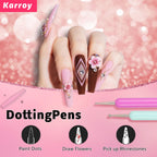 Complete Agatige Karroy nail art tool set with sponges grabber and brushes on display.