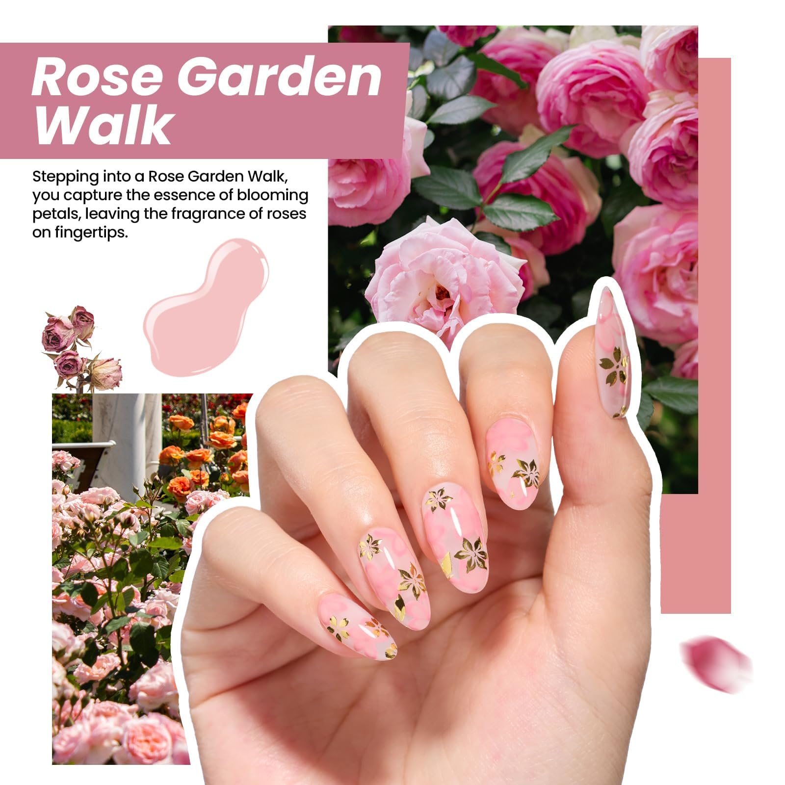 Eight pastel Beetles gel polish bottles with manicure tools