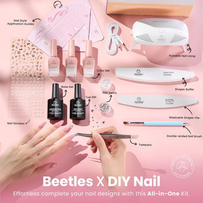 Compact UV LED nail lamp included in the Beetles polish set