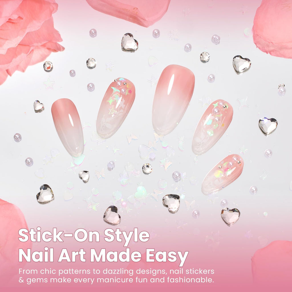 Nail art accessories and tools included in the garden party kit