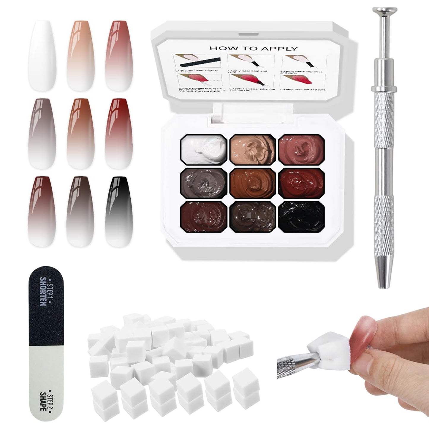 Professional salon-quality nail art created with HiLemon pat gel