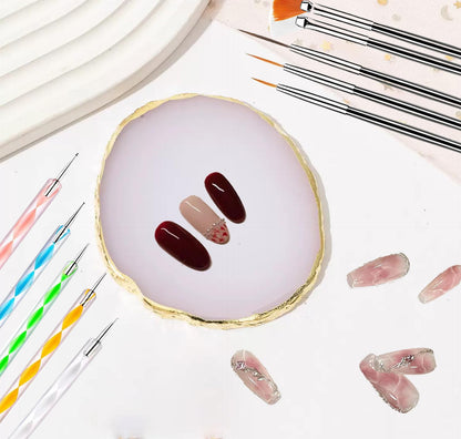 Top down view of Fulinjoy resin palette for nail polish mixing