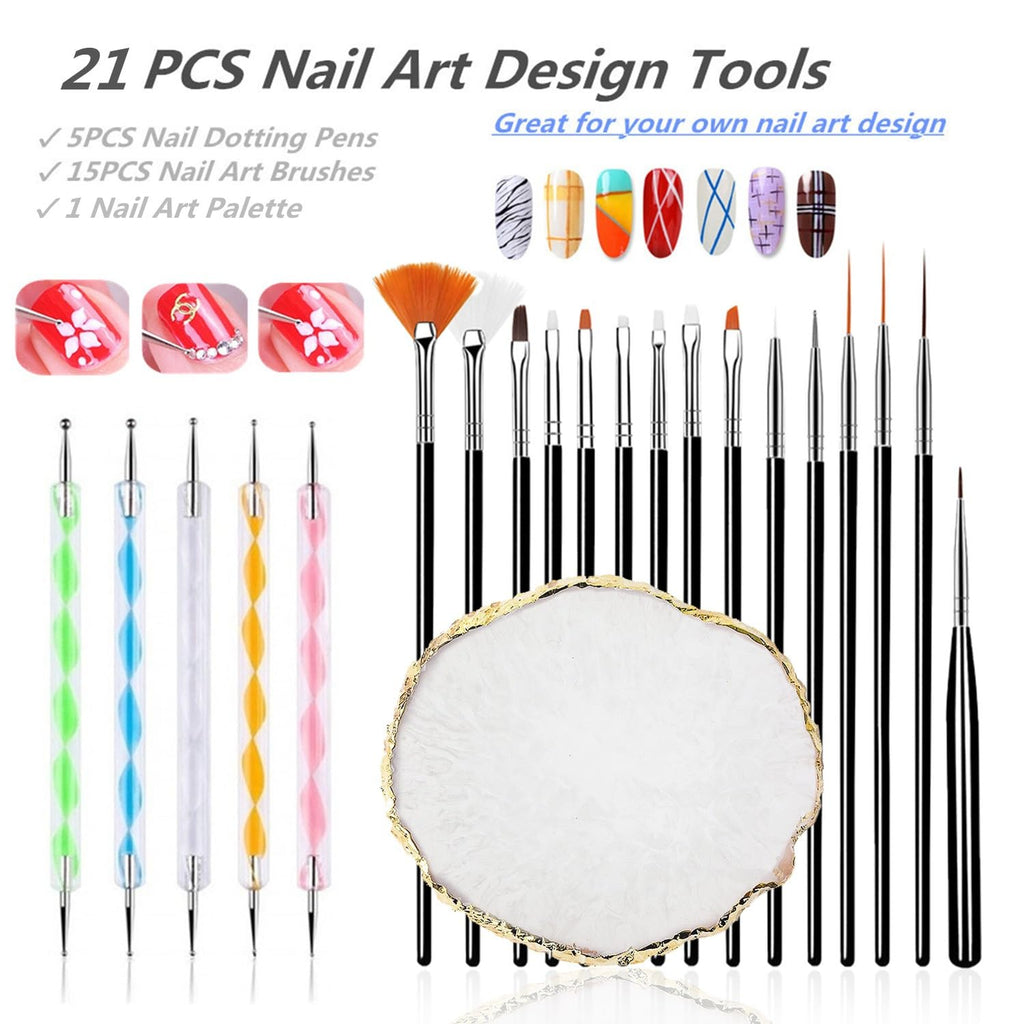 Professional nail liner and drawing brushes set overview