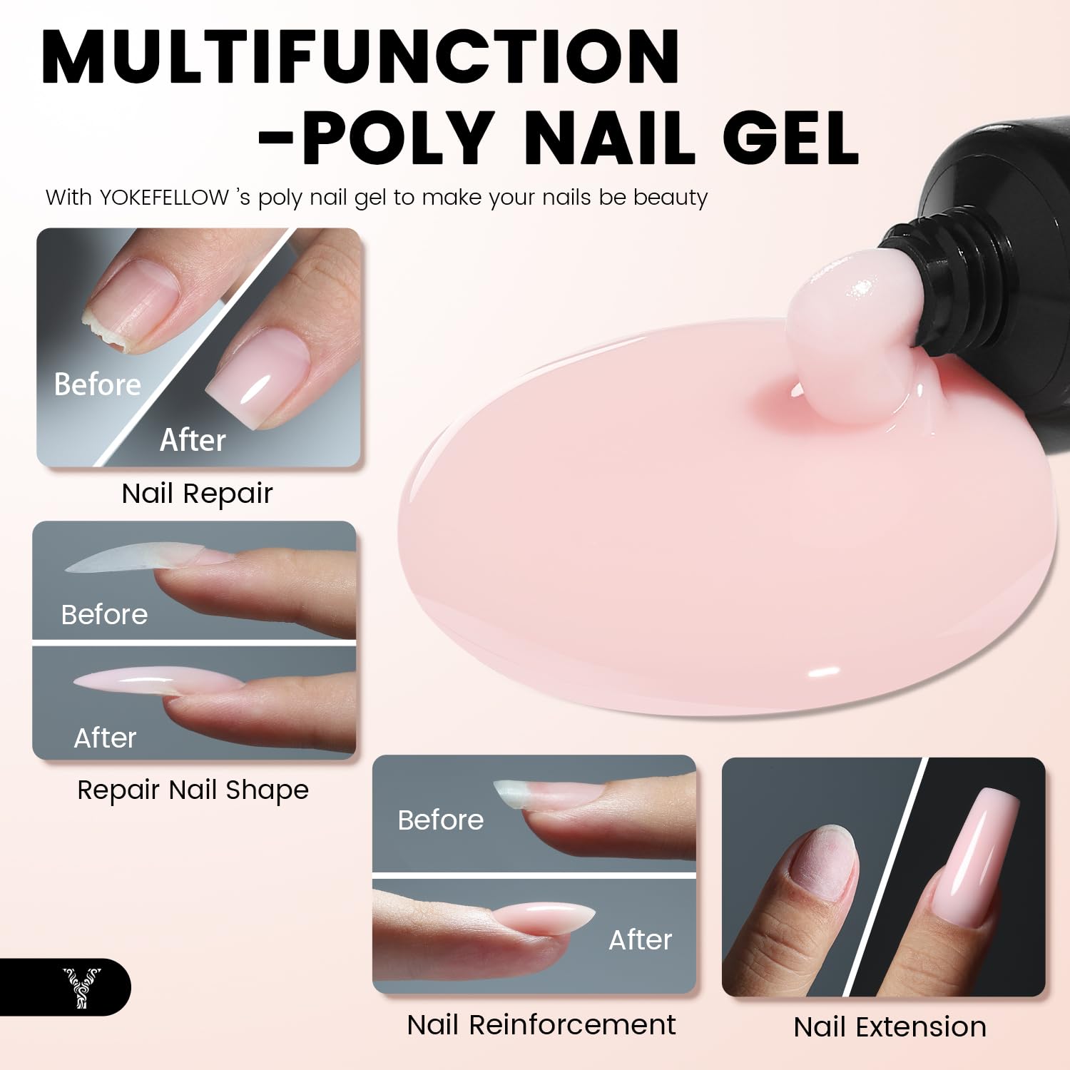 Dual ended nail brush and spatula tool for poly gel application