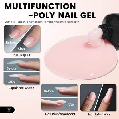 Dual ended nail brush and spatula tool for poly gel application