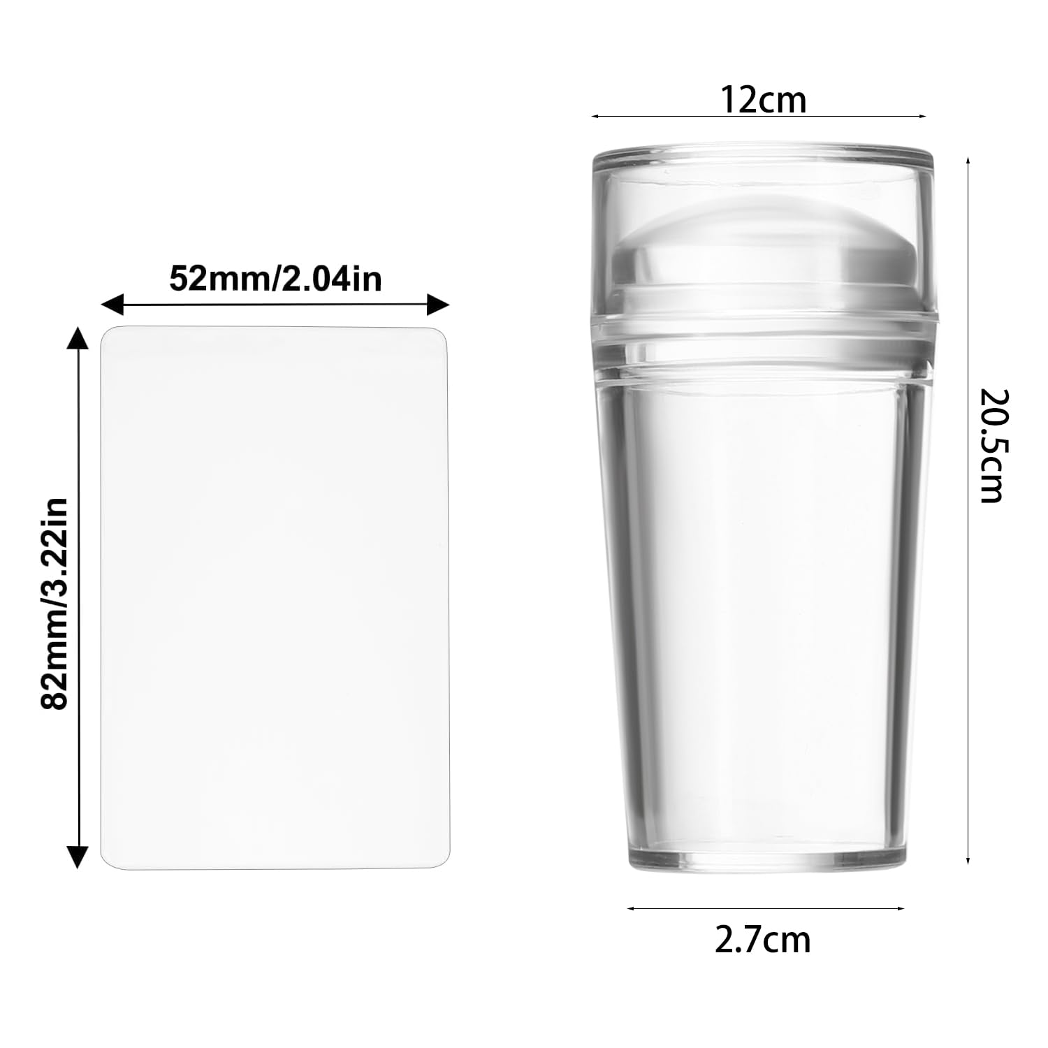 Close up of clear silicone nail stamper head for precision manicure.