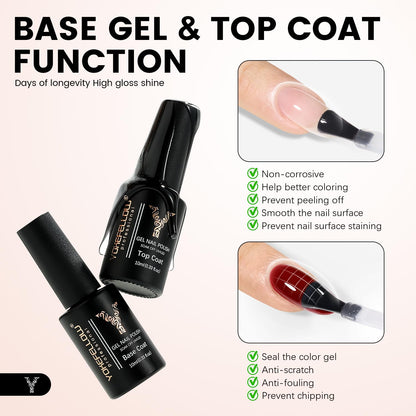 Yoke Fellow nail extension kit components including files and top coat