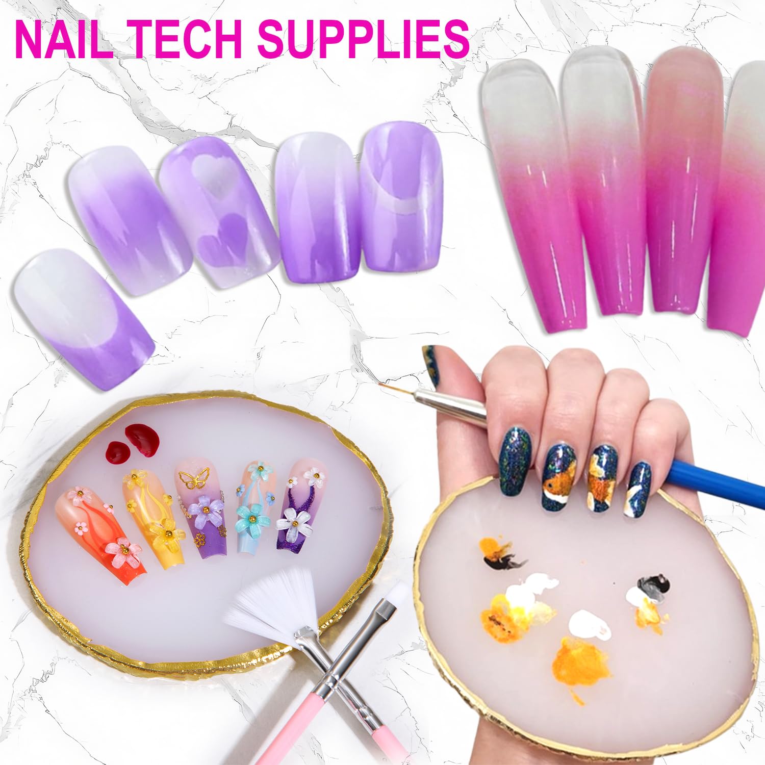 Pink metal grabber tool for nail sponge application