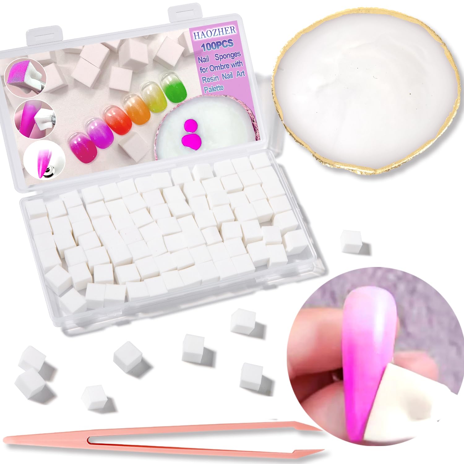 Components of Haozher nail art mixing set