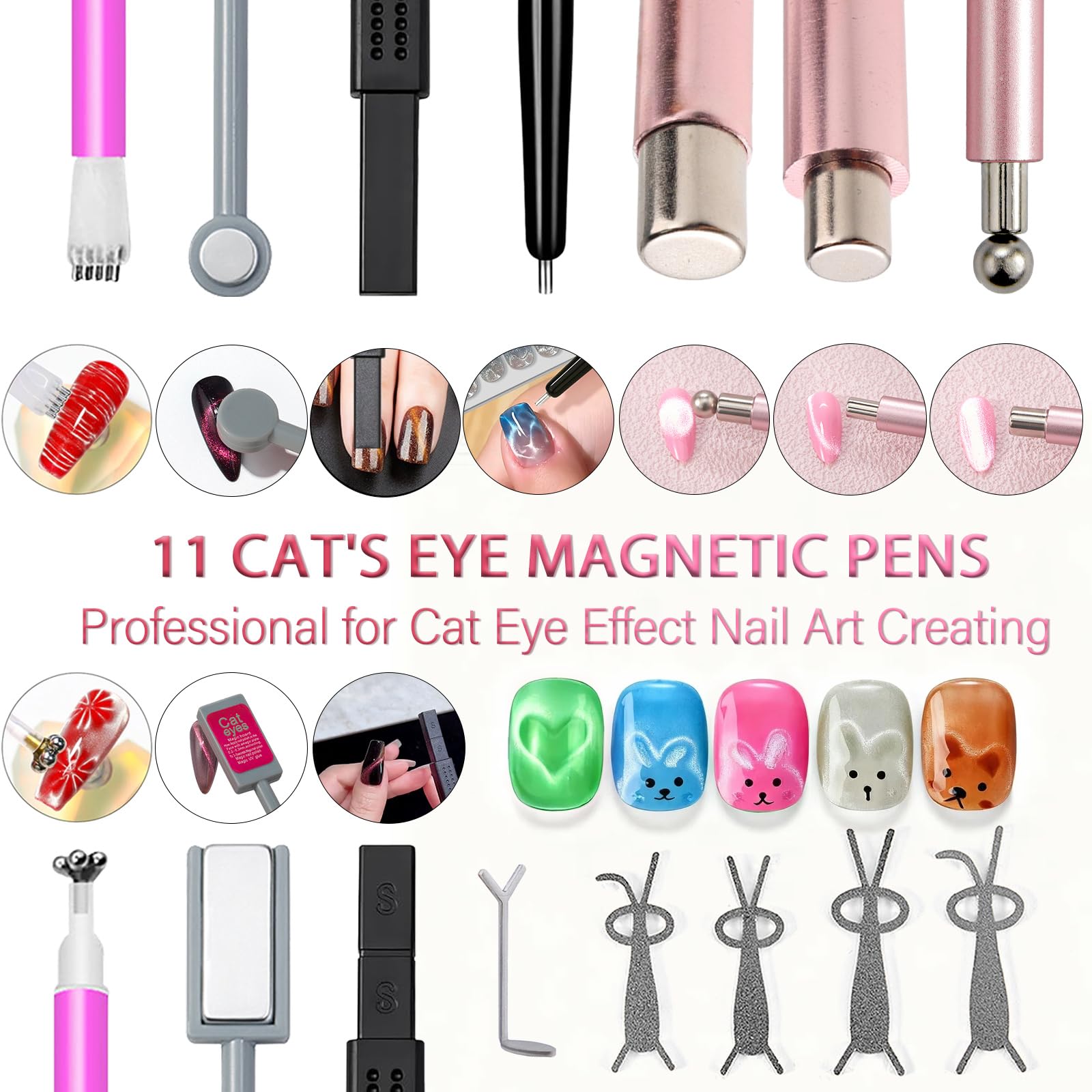 Close up of double head nail magnet pen for gel polish