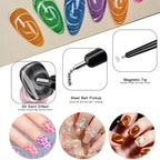 Various magnetic pen tips included in the Wokoto nail kit