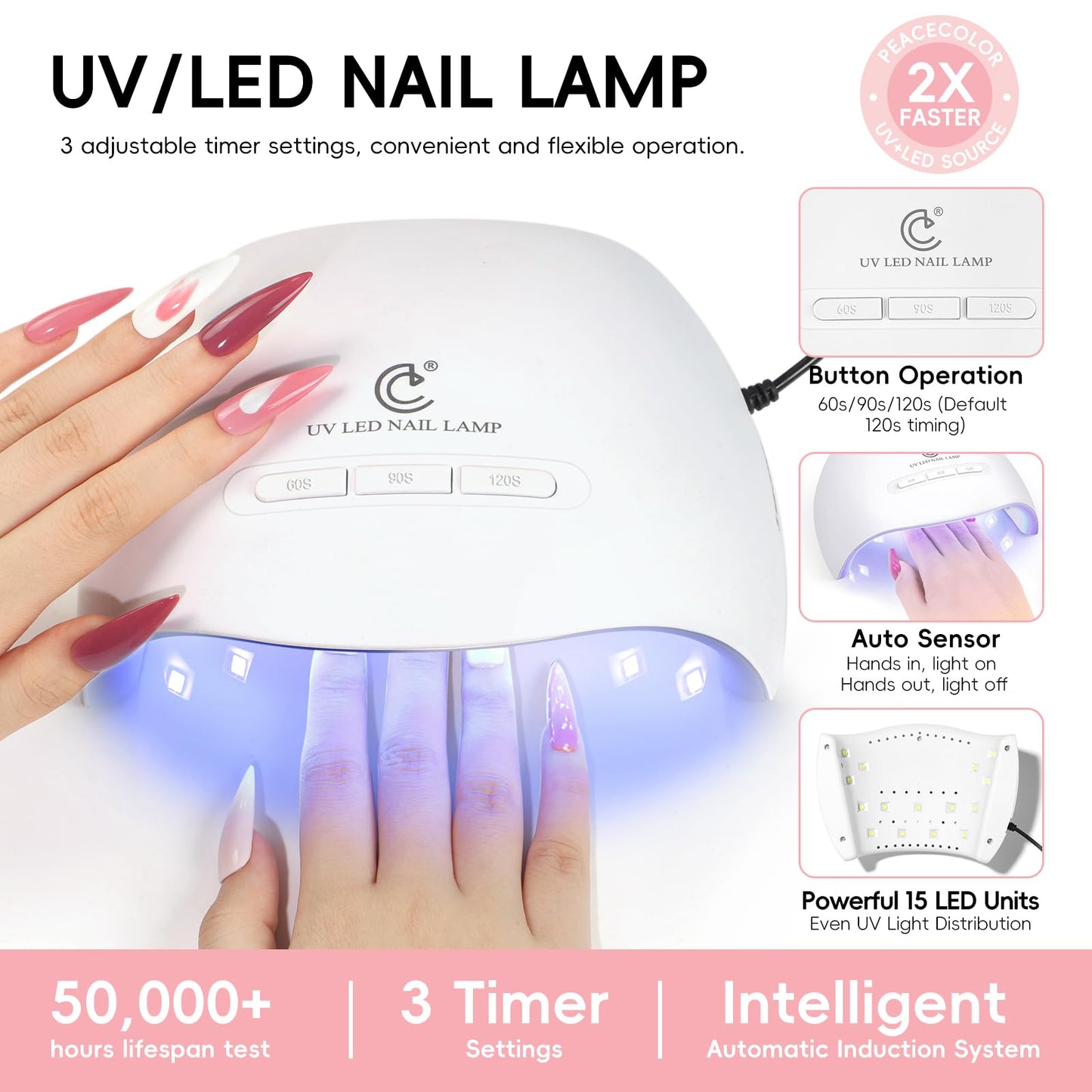 Nail art accessories included in the Peacecolor set