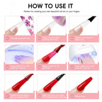 Complete packaging layout of Coscelia Peacecolor 39 piece gel nail kit items